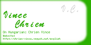 vince chrien business card